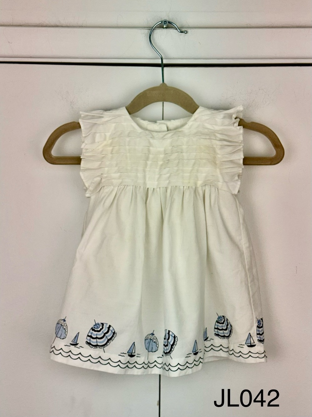 Janie and Jack Nautical Seashell Sailboat Baby Dress 3-6M